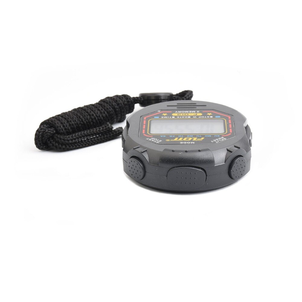 Electronic Stopwatch 2 Memory Second Chronograph for Sports Fitness Coach Referee Alarm Water Resistant Multi-function Timer