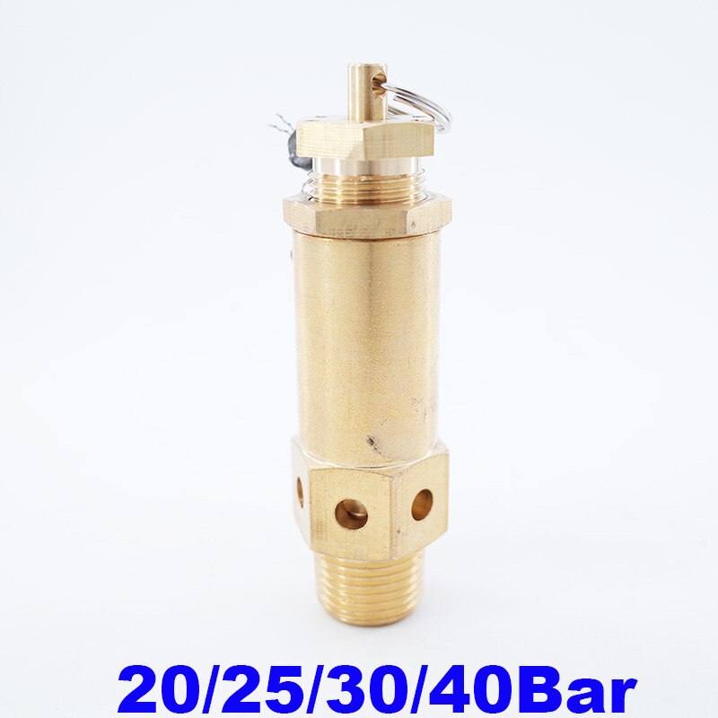 Brass Air Compressor Safety valve 20bar/25bar/30bar/40bar high pressure air pressure relief valve vent male 1/2 BSP thread