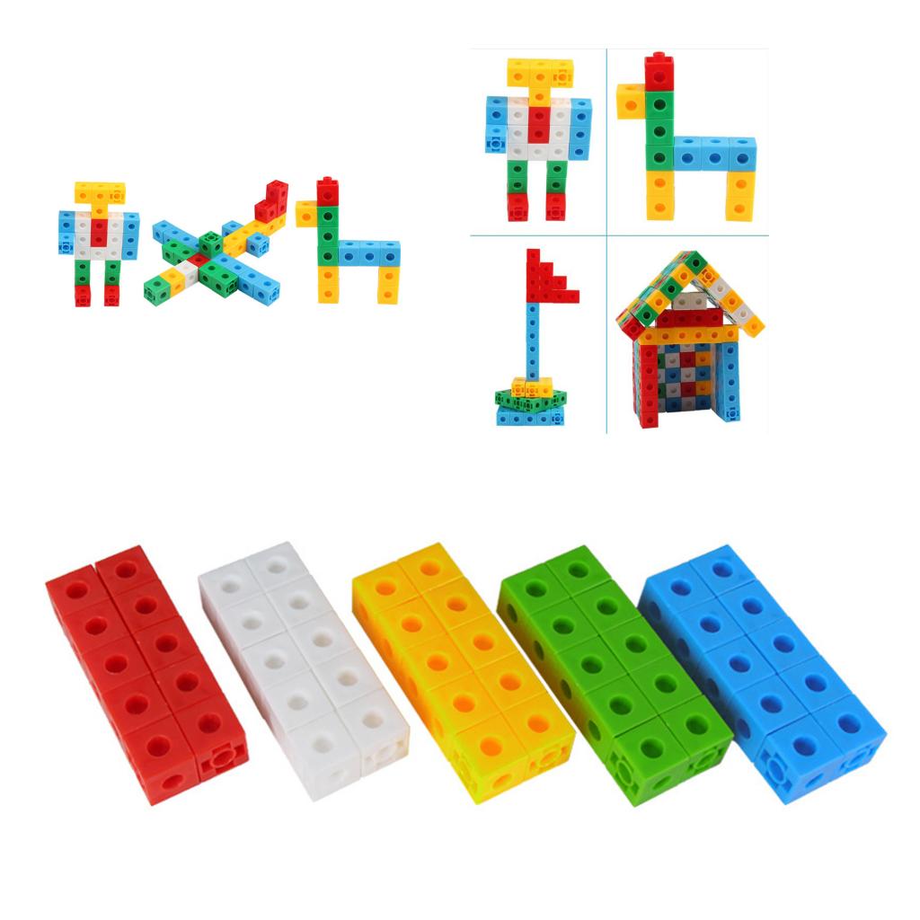 50Pcs/Set Math Link Cubes, Mathematics Learning Tool &amp; Educational Teacher Resource for Sorting, Measuring, Counting