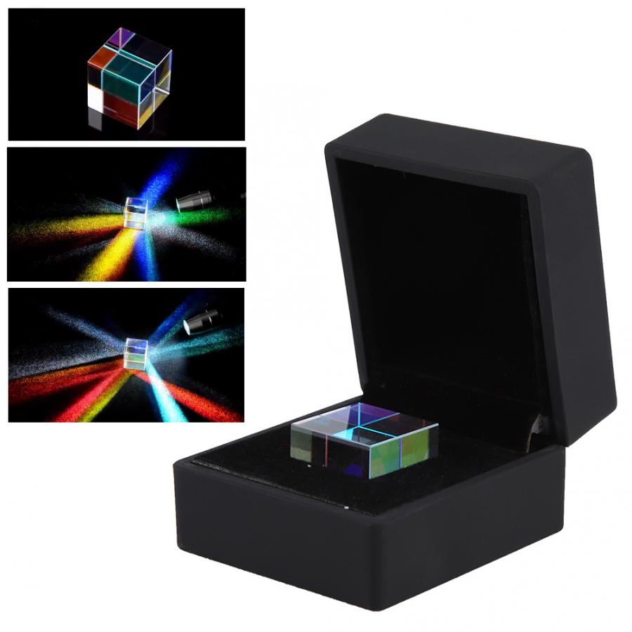 Optico-prisma óptico de 23x23x23mm, seis lados, luz brillante, combina PRISMA, vitral de vidrio óptico, herramienta de experimento de prisma