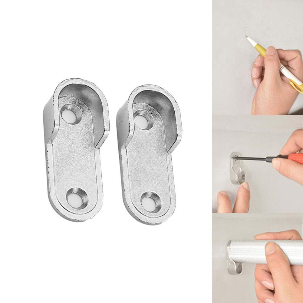 2/4/8 STUKS Garderobe Kleding Buis Ondersteuning Kast Staaf Paal Eindbeugel Verdikking Houder Kast Hardware Meubelaccessoires