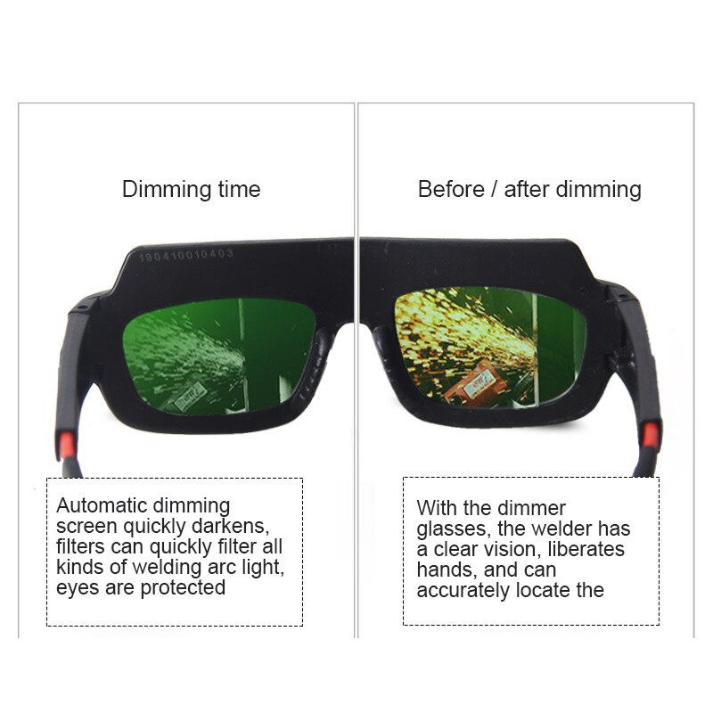Solar Automatische Blackening Lassen Bril Veiligheidsbril Professionele Lens Jw