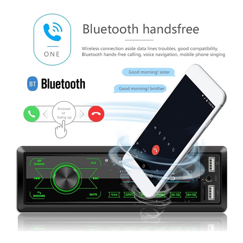 Car Stereo Bluetooth Touch Screen Car Radio Bluetooth 4X60W 7 Colours 2USB/SD/AUX Hands Free Bluetooth 87.5-108M