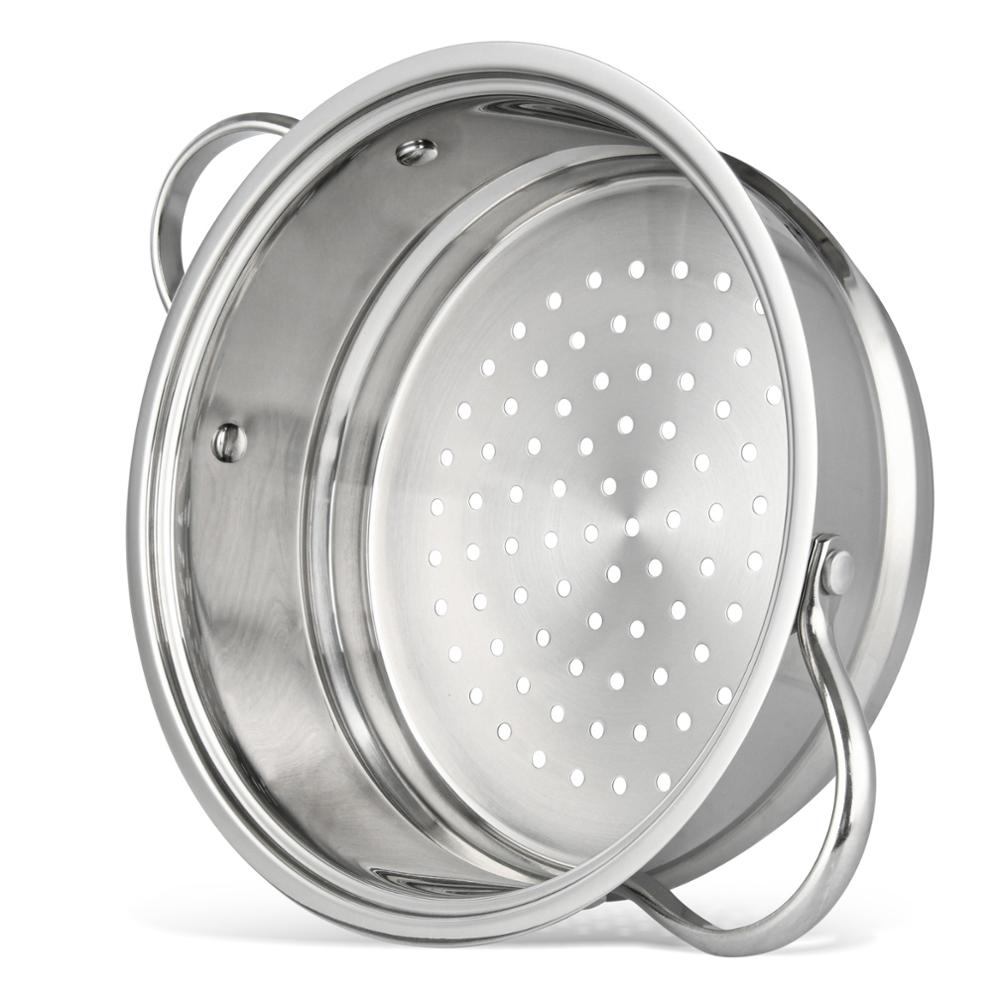 FISSMAN Stainless Steel Insert Steamer with Side Handle Steaming Basket