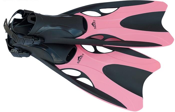 Sbart Adults Diving Fins Swimming Shoes Women Men Scuba Flippers Snorkel Equipment Silica Gel EO: Pink / M-L (37-41)