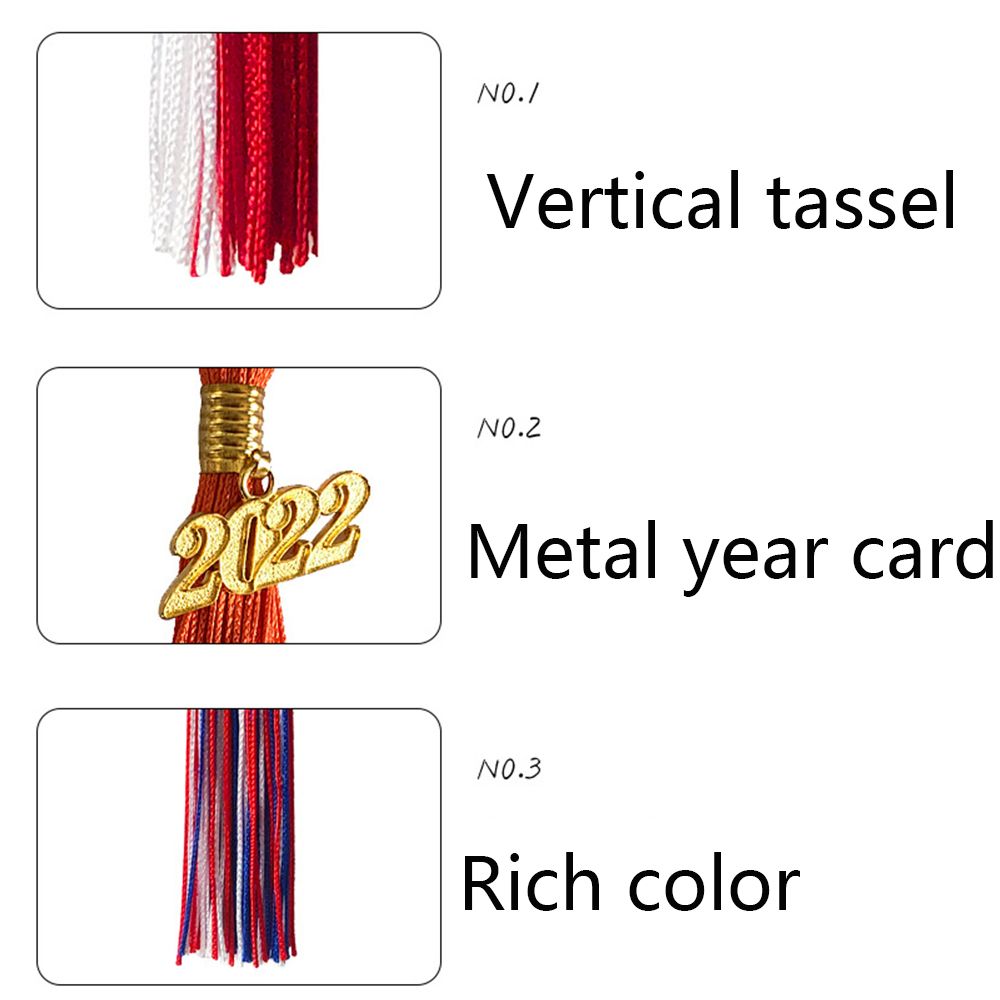 2022 nowy akademicki biret studencki z frędzlem ze złotem 2022 rok uroku wisiorek mieszane kolor mundury DIY rzemiosło student prezenty pamiątkowe