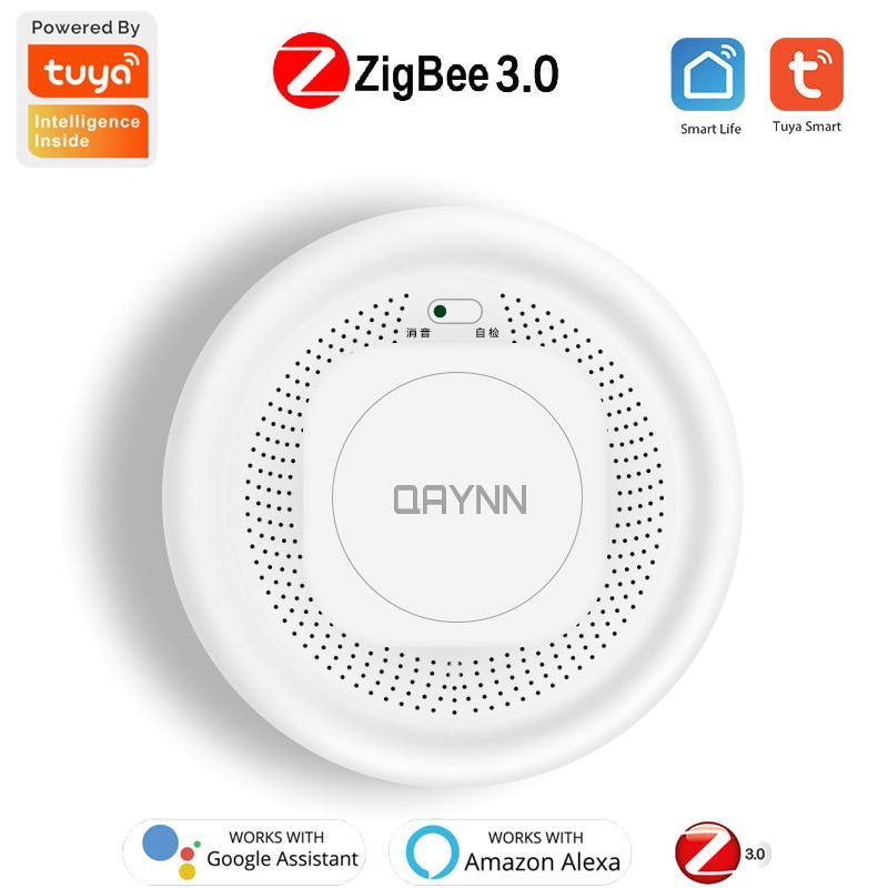 ZigBee Tuya Smoke Detector Smart Fire Alarm Sensor Smart Home Alarm Security System APP Control Work With Alexa Google Home