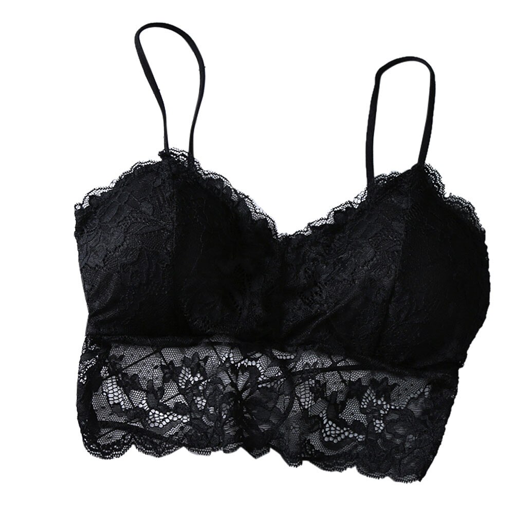 Naisten seksikkäät rinnassa pehmustetut topit naisille, joilla on fitness-alushousut pitsiä bralette crop toppi naisten 29. marraskuuta: Musta