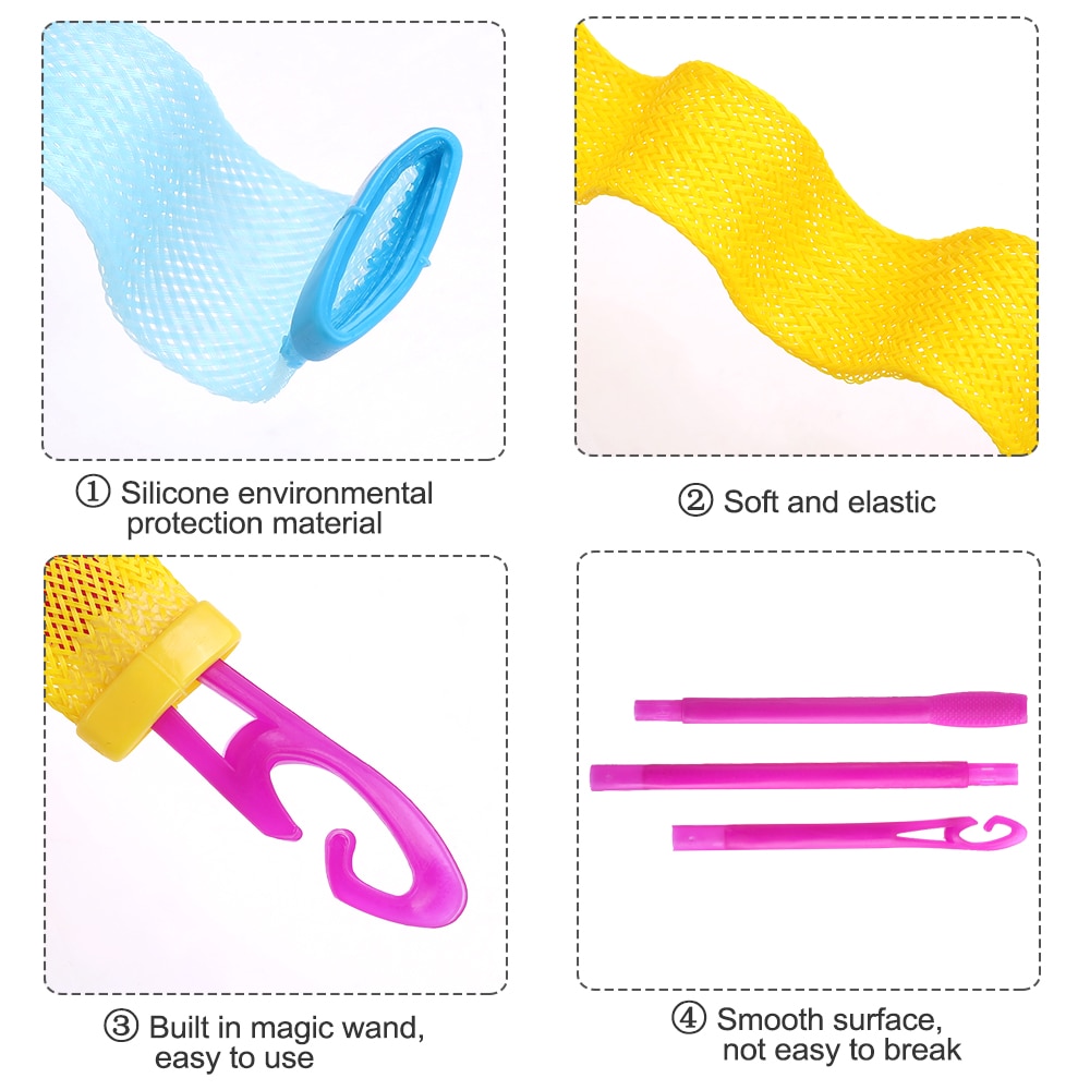 12pz bigodini magici 25 30 45 50 65CM bigodini per capelli portatili fai da te bastoncini durevoli bellezza trucco curling strumenti per lo messa in piega dei capelli