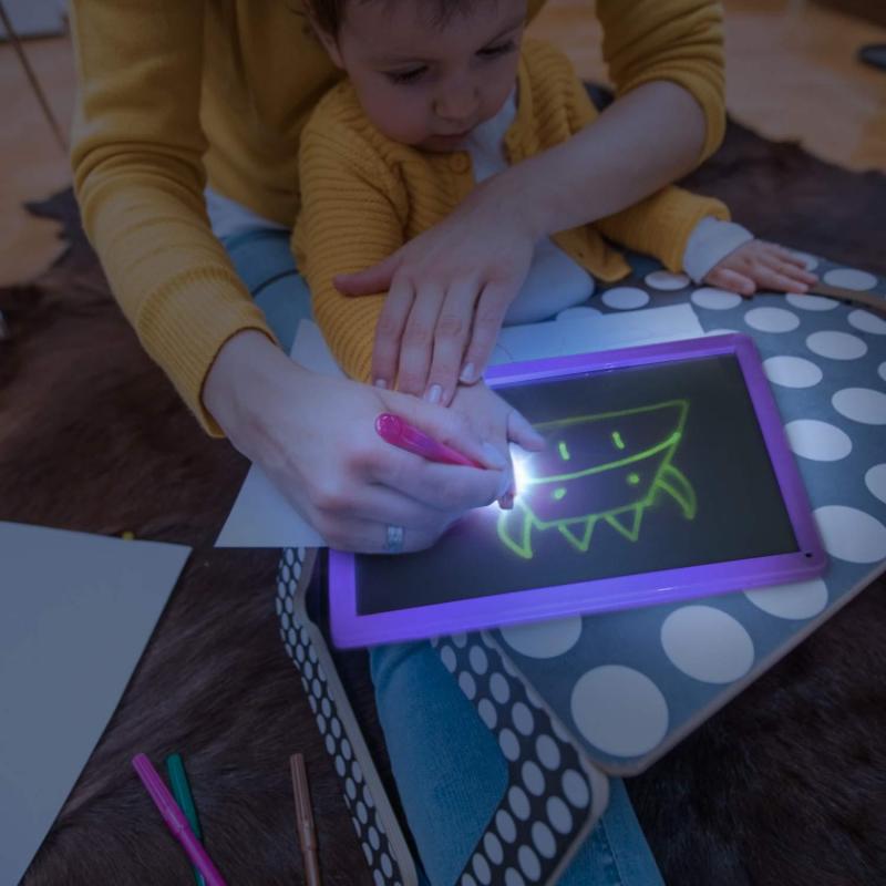 Planche à dessin lumineuse pour enfants, jouets éducatifs, directe, tablette à dessiner dans l&#39;obscurité avec lumière, stylo Fluorescent amusant pour enfants