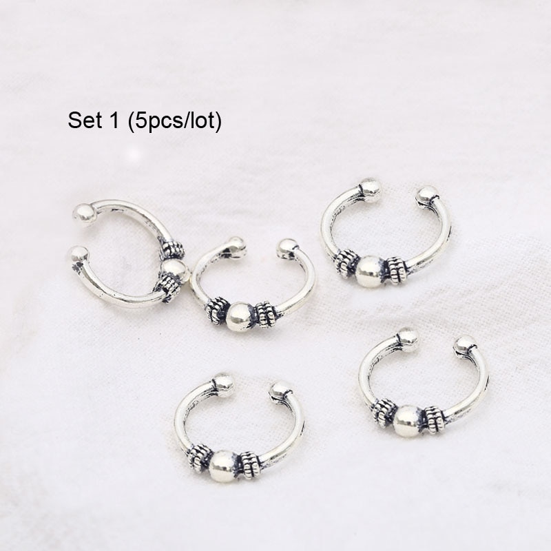 5 uds trenzas de pelo temor Dreadlock BeadsAncient oro/plateado ajustable trenzas de pelo de estrella de mar shell brazalete Clip de trenza de aro