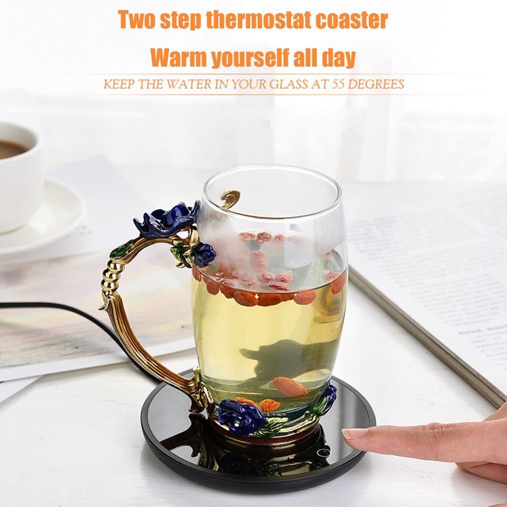BD01 Automatic Constant Temperature Coffee Cup Heater Smart Touch Switch Coffee Cup Warmer For Office Desk Use
