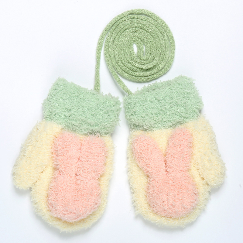 Guantes de lana para niños y niñas de 0 a 2 años, manoplas para niños, guantes de punto de lana para niños, guantes de cuerda cálidos para bebés