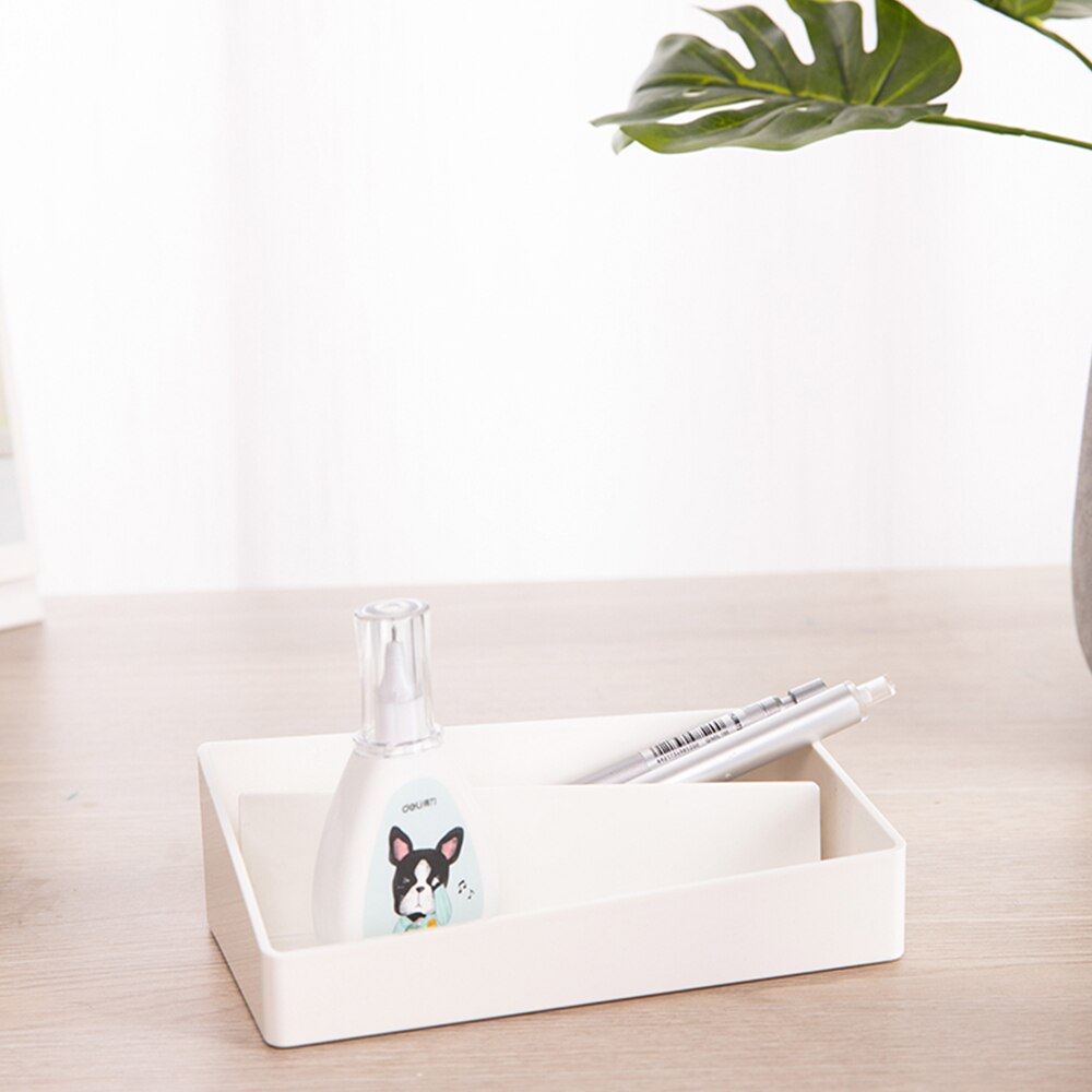Deli Desktop Minimalistischen Lagerung Box Schreibwaren Sortierung Trennung Große Kapazität Lagerung Box Anti Slip Stift Halter Schule Büro