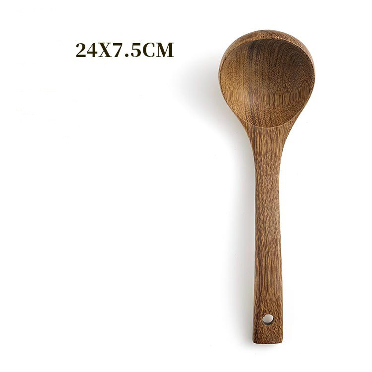 Wood Kitchenware Nonstick Wing Wood Cookware Set shovel Colander Spatula Spoon Cooking Set Kitchen Utensil: plum