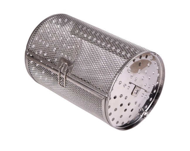 Hemoton 2pcs Stainless Steel Rotary Grill Oven Baking Cage BBQ