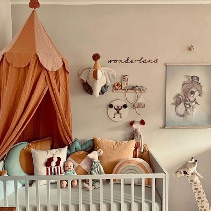 INS Nordic Baby Bed Play Tent Anti Mosquito Cotton Baby Canopy Mosquito Net Princess Bed Canopy Girls Room Decoration Bed Canopy