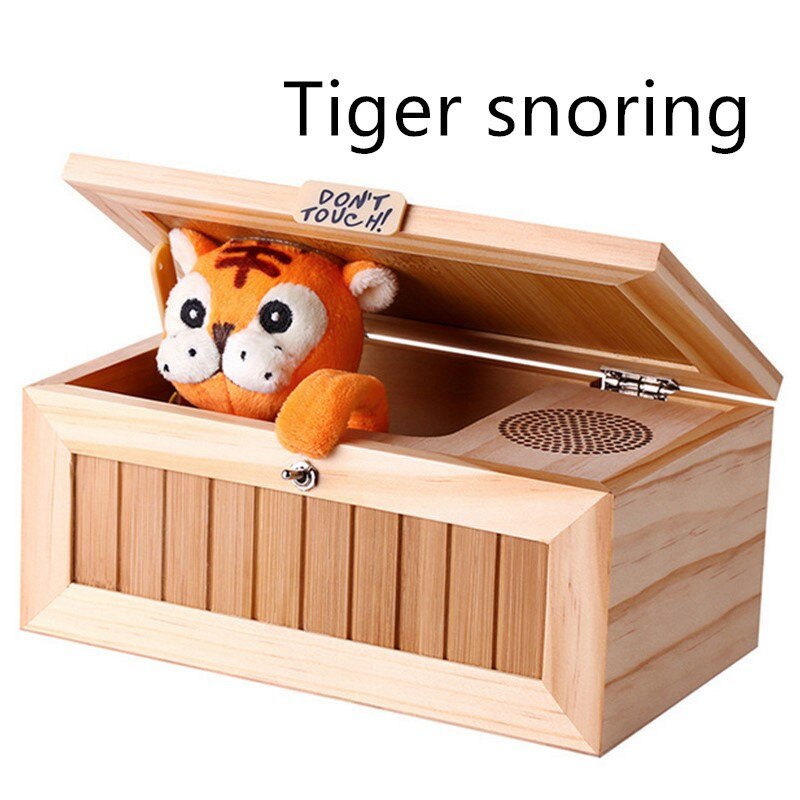 Caja electrónica de madera para niño y niño, tigre divertido de juguete, juguetes interactivos para reducción de estrés, decoración de escritorio: Default Title
