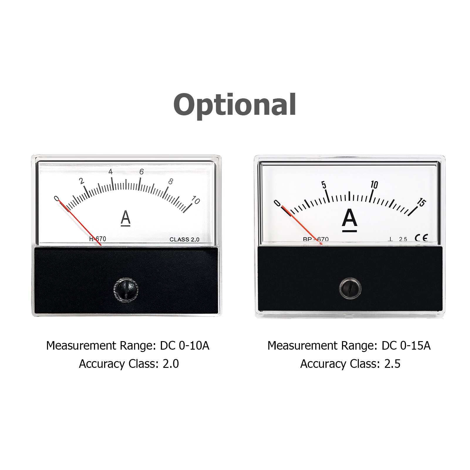 Analog Current Panel Meter Ammeter Gauge Class 2.5 Accuracy DC 0-15A Analog Ammeter Ampere Measurement Tester Gauge Panel