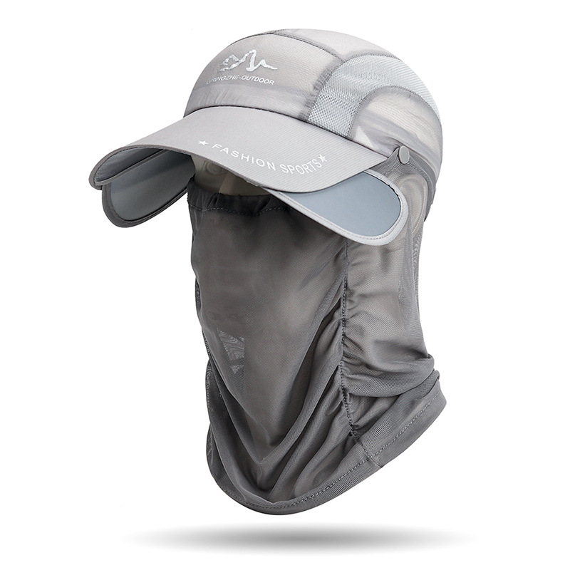 360 ° portable fishing sun hat, outdoor cycling and hiking sun protection, detachable and adjustable fishing equipment: Ivory