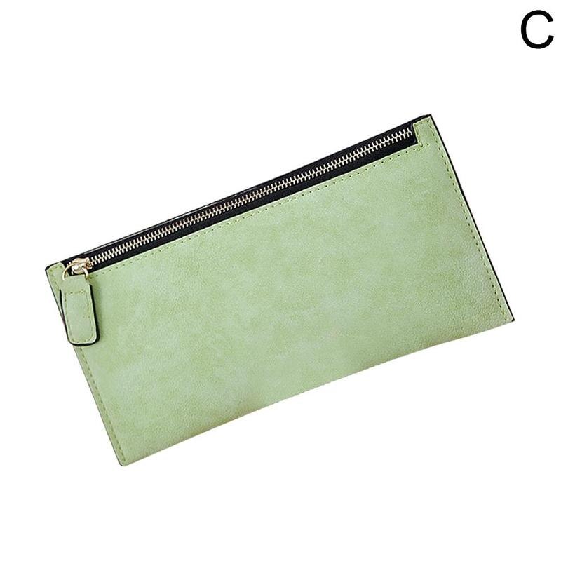 Women's clutch purse card holder matte leather long wallet bag female R1W3: C