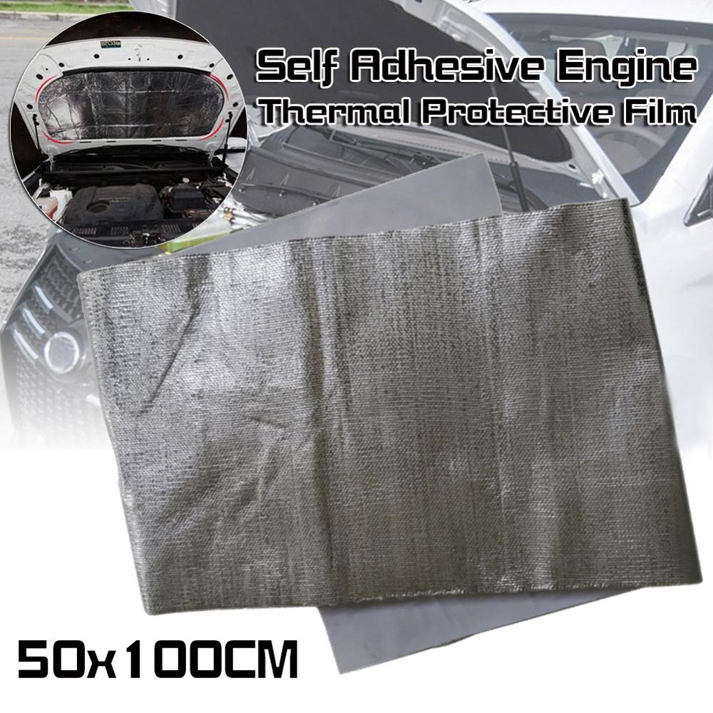 Engine insulation Car Sound Deadener Mat Noise Bonnet Insulation Deadening Hood Engine Firewall Heat Aluminum Foam Sticker