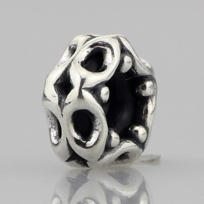 Authentic 925 Sterling Silver Spacer Stopper Mocha Bow Flower Footprint Bead Charm Fit Original Bracelet Jewelry: 1