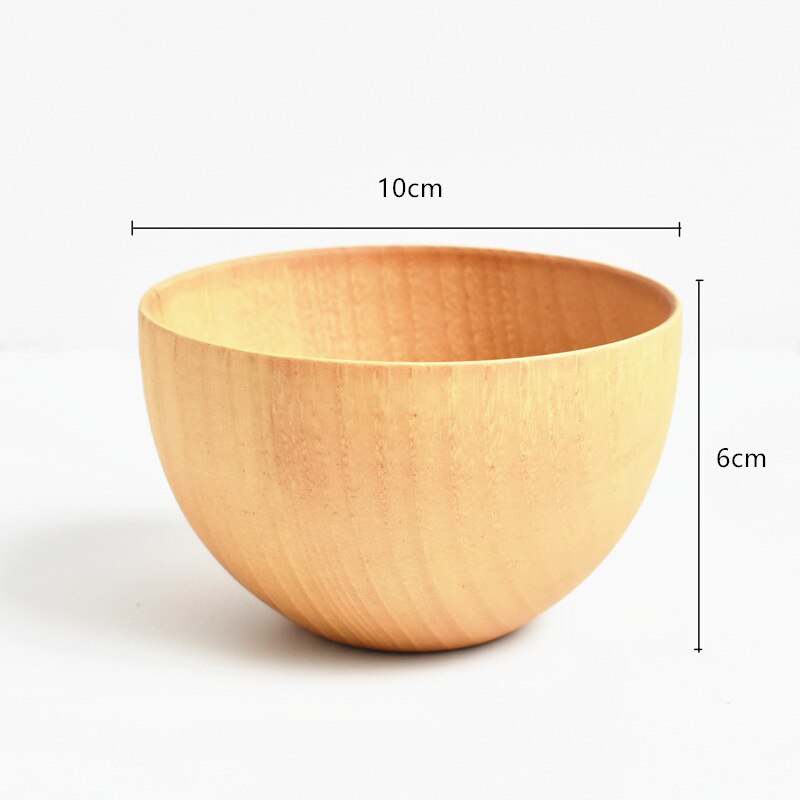 Cuenco de ensalada de madera Natural profundo caqui gran sopa de ensalada de madera redonda platos tipo tazón juego de utensilios de cocina de madera Premium
