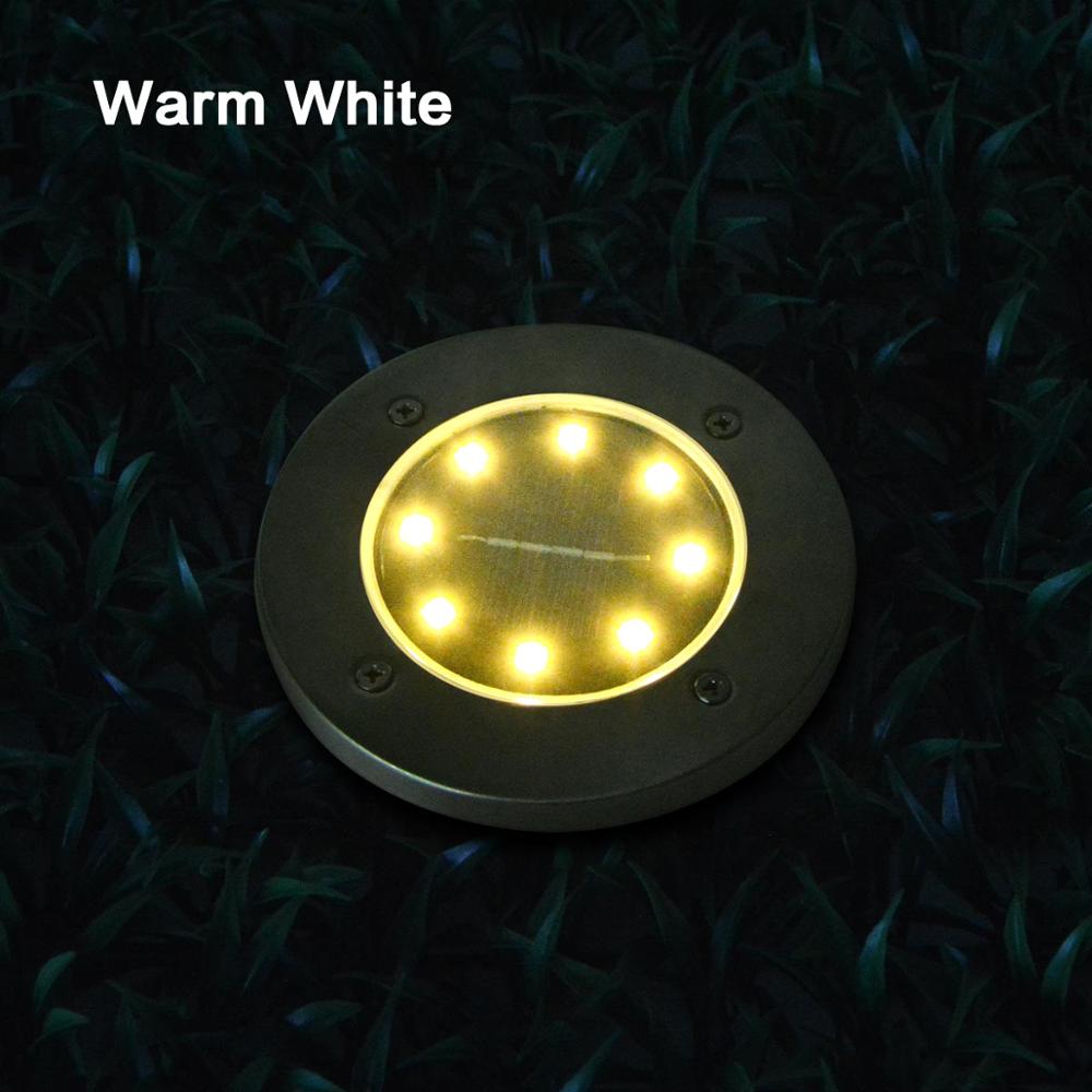 Lámparas solares subterránea luz enterrada IP65 impermeable Led jardín piso luces para patio entrada terraza escaleras césped iluminación: Color blanco cálido