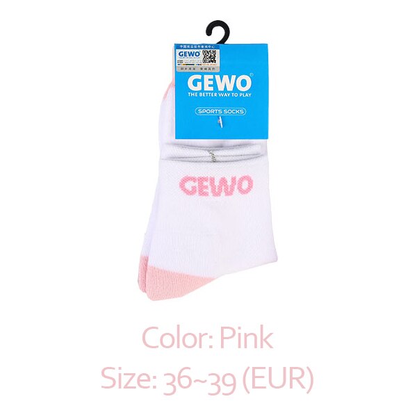 Calcetines deportivos de algodón para tenis de mesa, medias gruesas, originales, GEWO, pimpón, bádminton: Pink Size 36-39