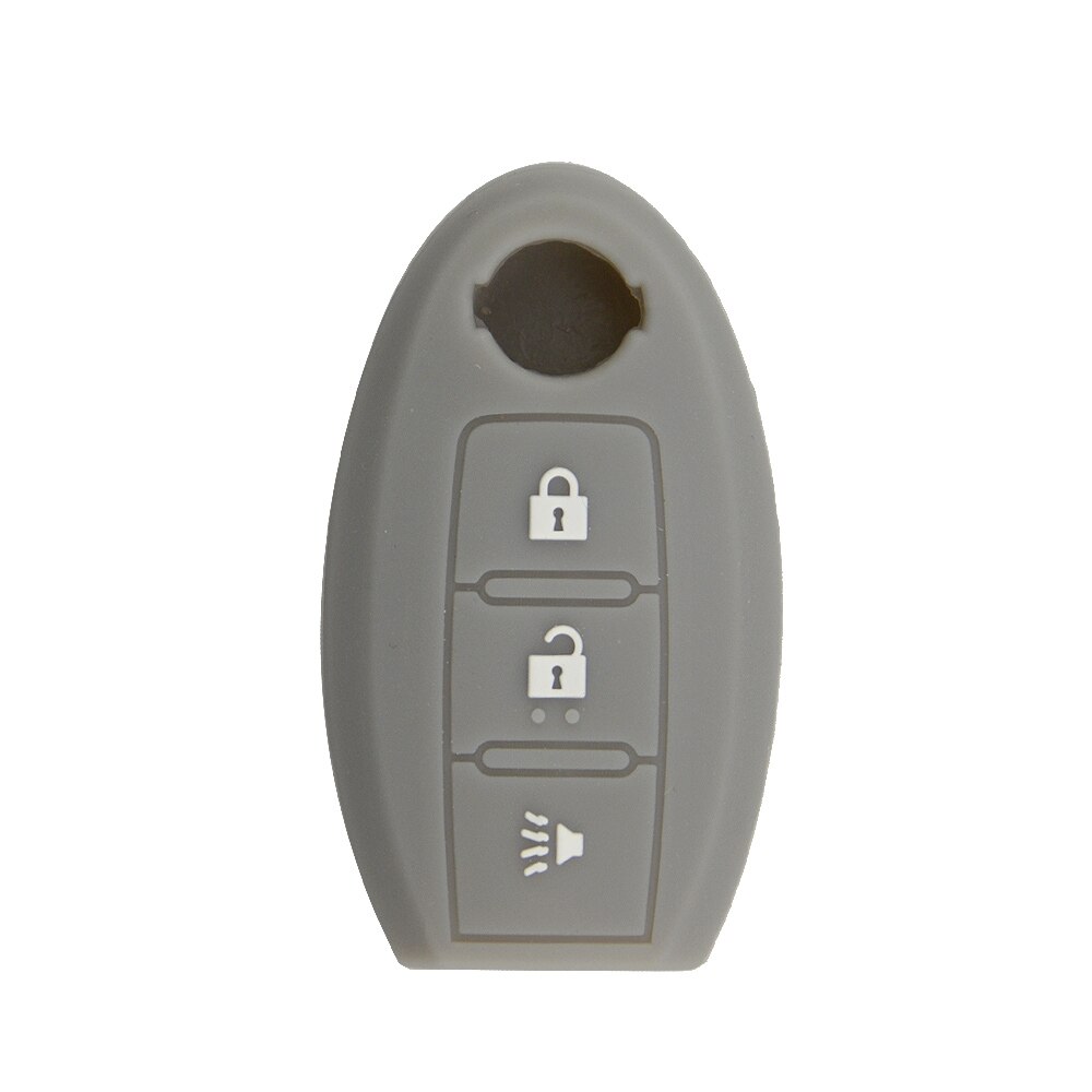 Okeytech afstandsbediening autosleutel siliconen hoesje voor nissan x-trail xtrail rogue  t32 -  silicagel 3 knoppen beschermhoes: Grijs