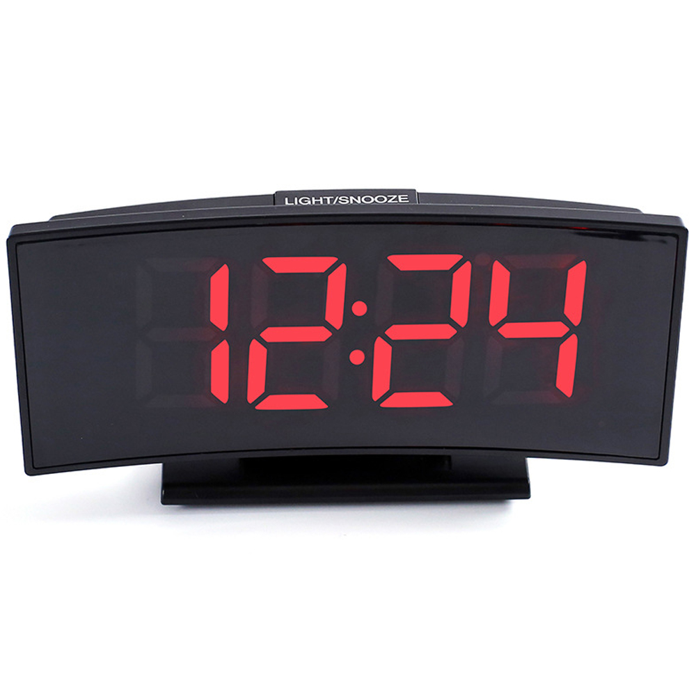 Electronic Table Clock Mute Mirror Alarm Clock Multifunctional 3 In 1 Digital Clock Thermometer Calendar LED Large Screen