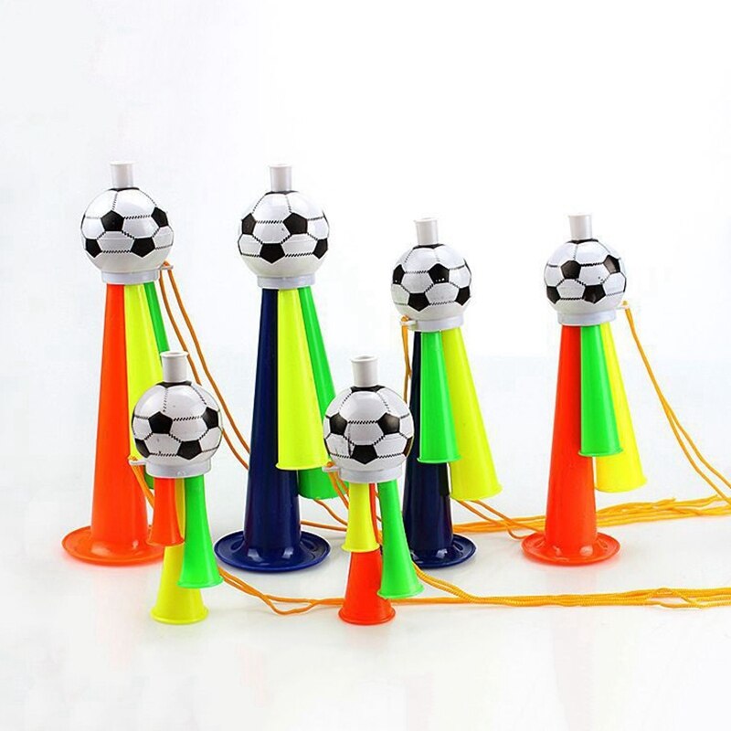 10Pcs Sport Game Trompet Speelgoed Drie Tone Vuvuzela Stadion Horens Voetbalfans Lawaaimaker Juichen Props Voor Voetbal