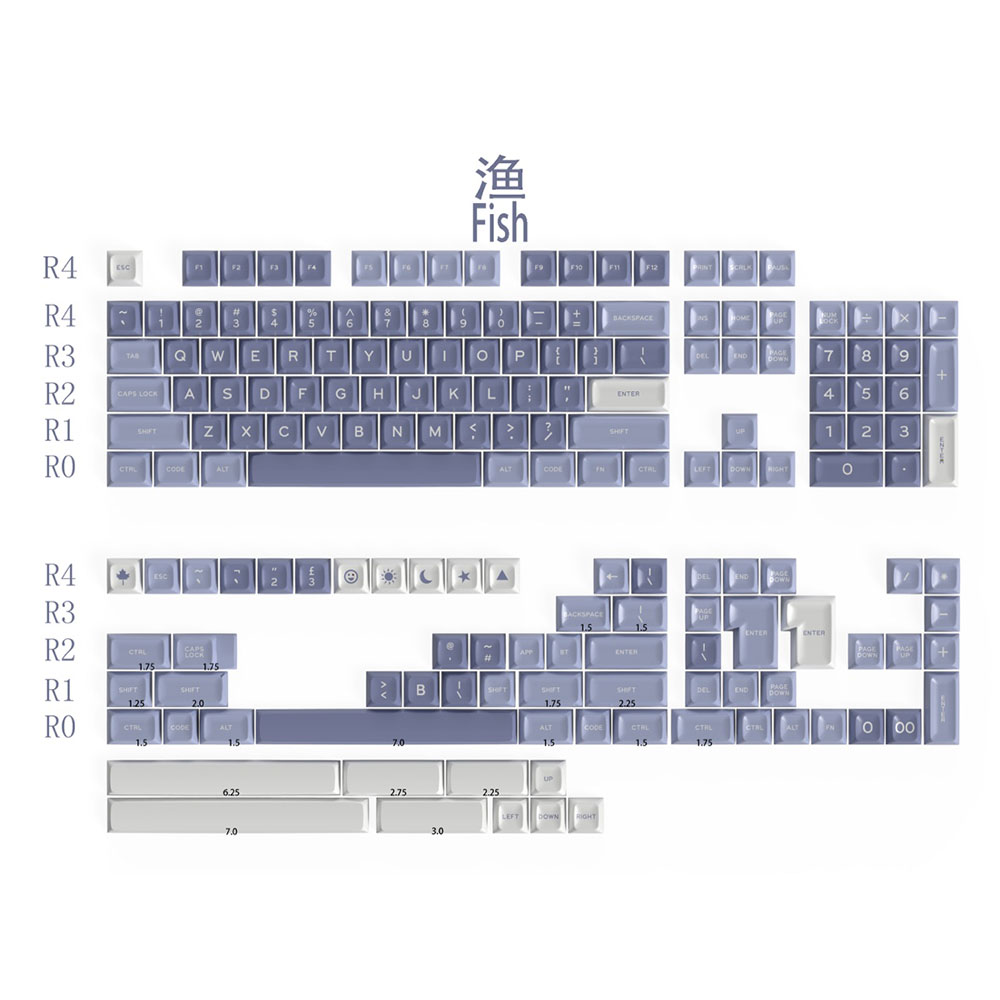 SA-profiel Double shot keycaps ABS Monster Flamingo By the Sea Godspeed GMK-thema: WHITE