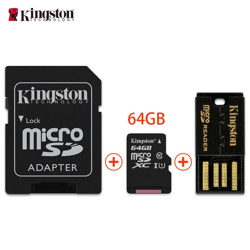 kingston Memory Card 8GB 16GB 32GB 128GB 64GB Micro sd card Class10 flash card Memory Microsd TF/SD Card adapter / card reader: 64GB