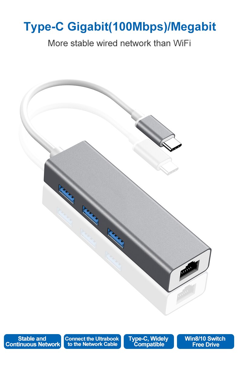 Type-c ordinateur portable Dock Thunderbolt Ethernet adaptateur USB c Station d'accueil promotionnel usb hub promotionnel