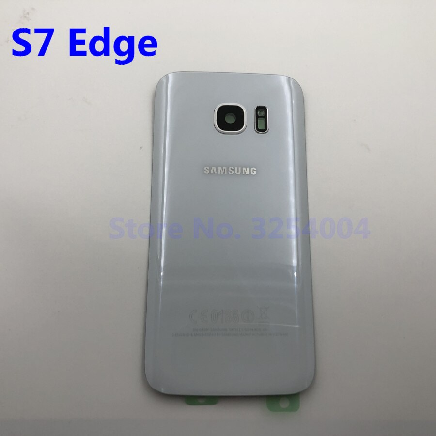 Para Samsung Galaxy S7 Edge G935 S7 G930 batería cubierta trasera carcasa de repuesto piezas de reparación + Marco de lente de cristal de la cámara del oído: S7 Edge  White