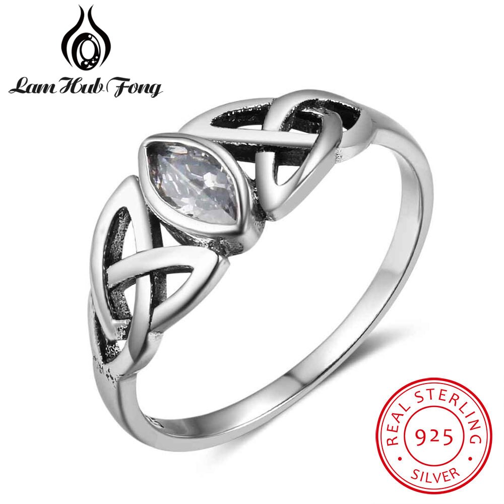 925 Sterling Silber gewebte Ring mit Oval Zirkonia Weibliche Finger Ring S925 Silber Schmuck für Frauen (Lam Hub Fong)