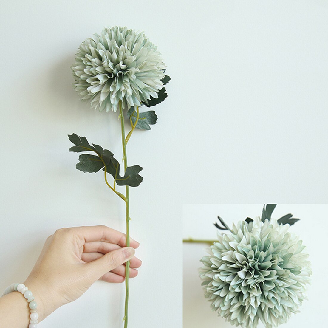 Hjem dekorasjon tilbehør kunstige blomster løvetann ball-blomst dekorative fest blomster til bryllup kontor hage dekor: Grønn