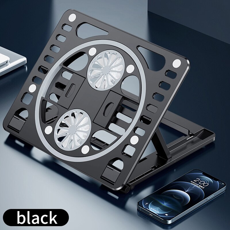 Rotatable Laptop Cooler Laptop Cooling Pad Foldable Notebook Gaming Cooler Stand with Two Fan and USB Ports for 10-17inch Laptop: T31 Black