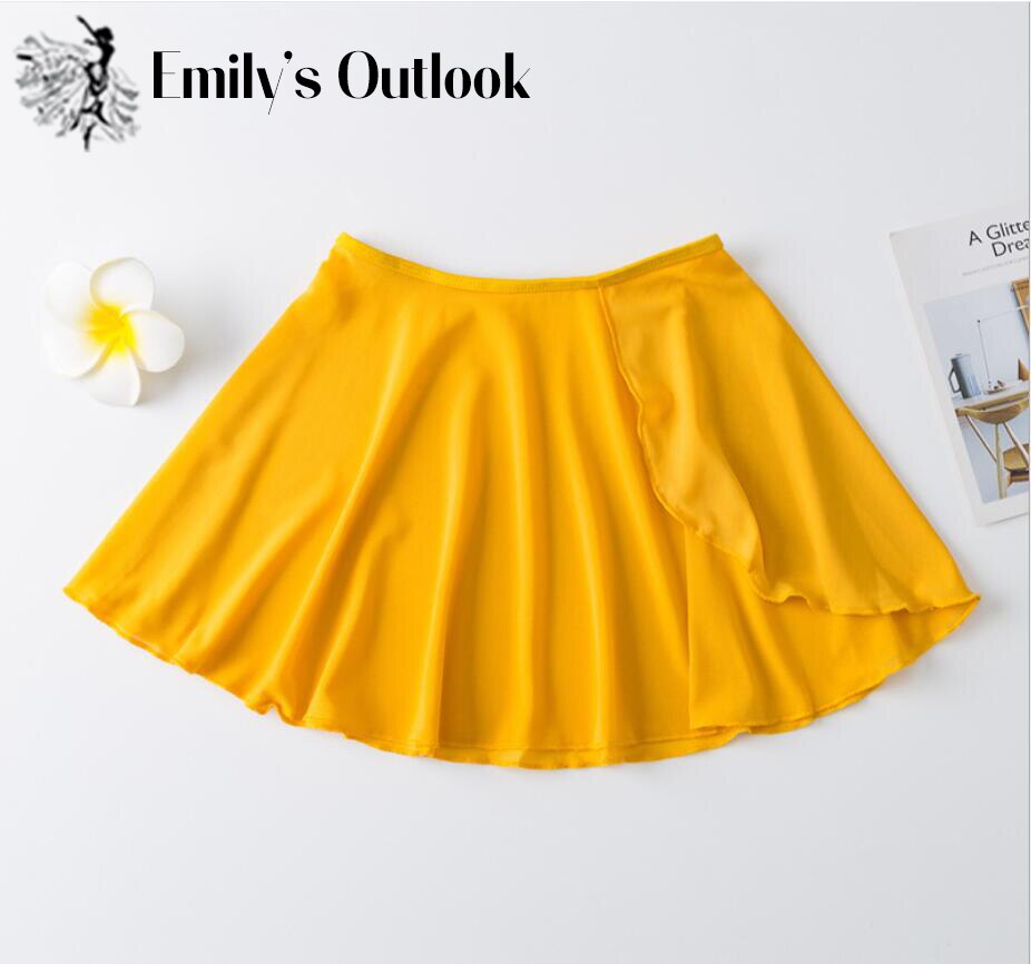 Pige ballet dans kollektion cirkulær pull-on wrap nederdel klassisk dans tutu nederdele skøjteløb med elastisk linning matcha billig