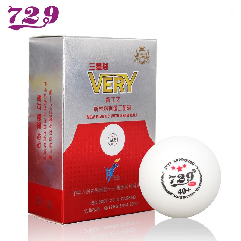 729 Table Tennis Ball VERY 3-Star material seamed plastic poly ITTF Approved ping pong balls tenis de mesa