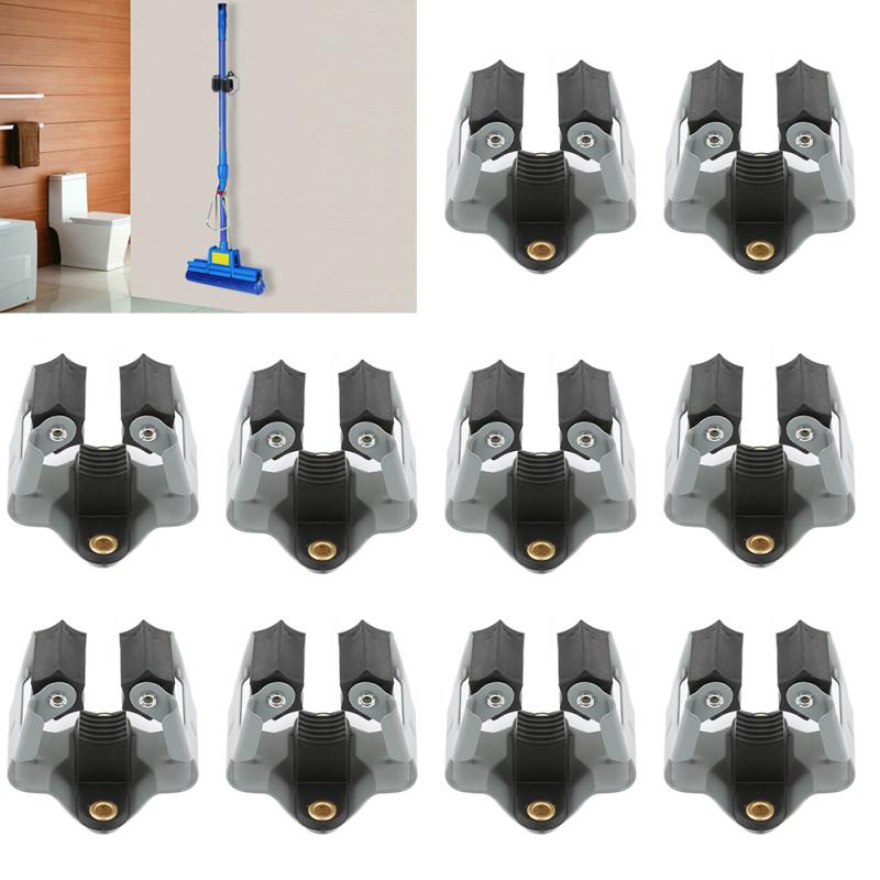 10Pc Wandmontage Mop Organizer Draai Clip Met Schroef Houder Borstel Bezem Hanger Thuis Opslag Rack Badkamer Tuin: Default Title