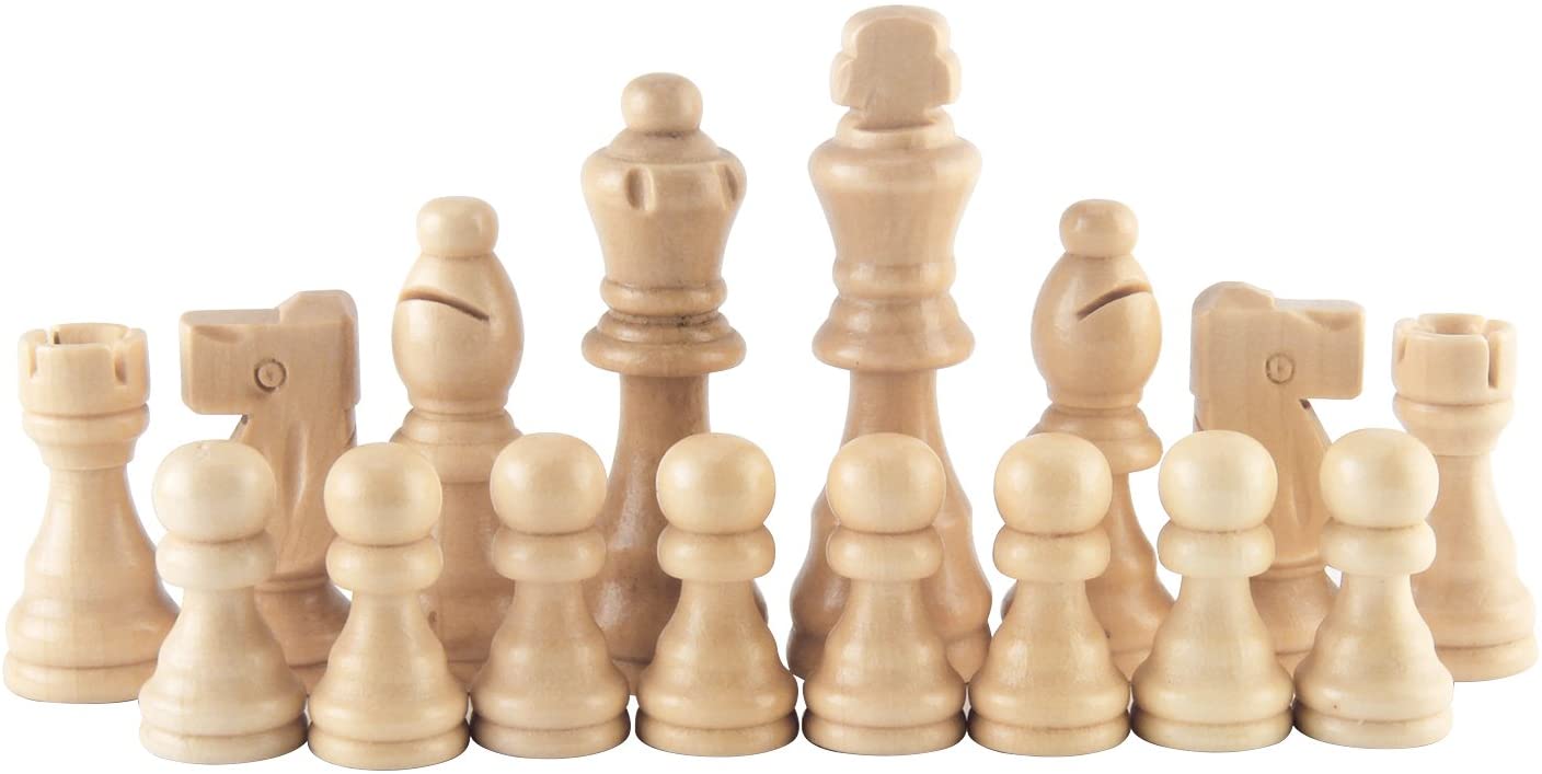 Wooden Chess Pieces Only 32 Pieses Standard Tournamen Staunton Wood Chessmen 8cm King Storage Bag Chess Game