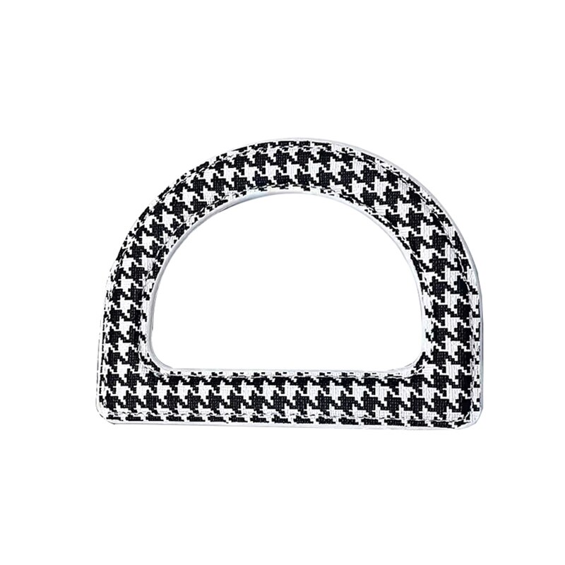 Mango de madera en forma de D, herramienta de bolso marrón de madera maciza, marco de madera degradado, accesorios únicos para bolsos, mango de: PU plaid