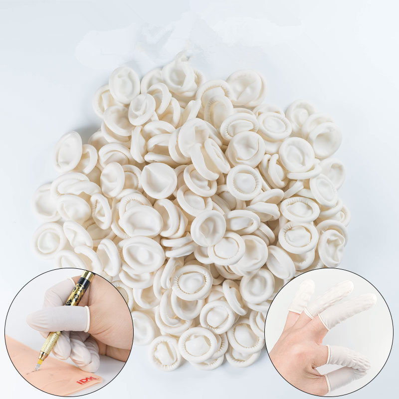 100 stk/sett latex gummi finger barnesenger sett fingertuppene beskyttelseshansker for klokketelefon reparasjon tatovering skjønnhet hagehansker