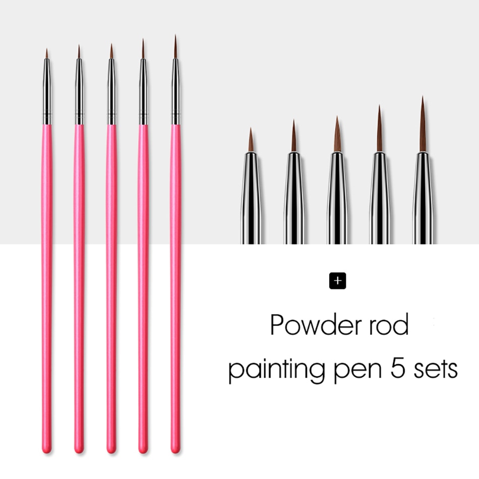 Rohwxy Nail Tekening Puntjes Pen Voor Nail Art Tools Acryl Nail Art Brush Set Voor Manicure Nagel Schilderij Borstel voor Nagels