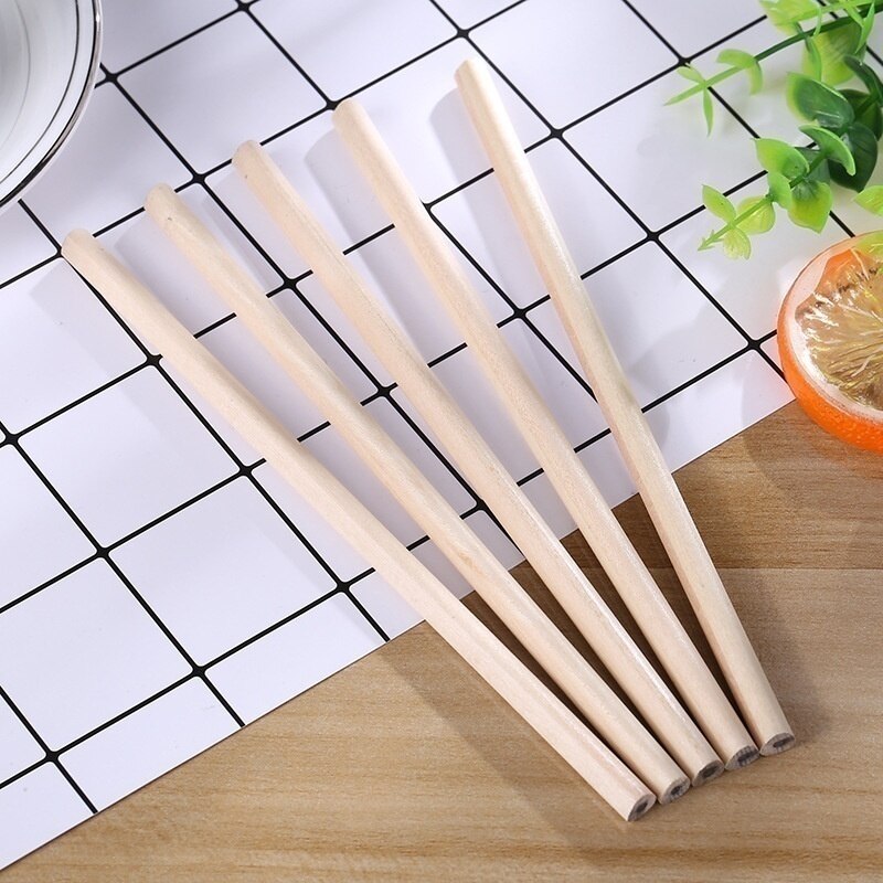 Lápiz de madera Natural respetuoso con el medio ambiente HB, lápiz estándar no tóxico, papelería bonita, suministros escolares y de oficina