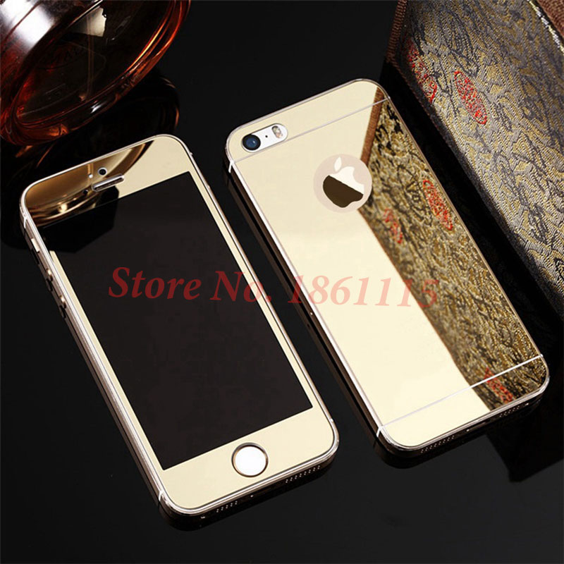 Front+Back Protective Plating Mirror Tempered Glass Film For Apple iPhone4 4S 5 5S SE 6 6S 7 8 Explosion-Proof Screen Protectors