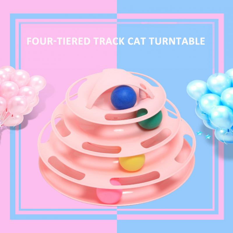 3/4 Levels Cat Toy Tower Training Amusement Plate Kitten Tower Tracks Disc Cat Intelligence Amusement Triple Disc Pet Products